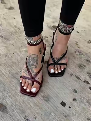 The dreamiest strappy sandals ever #heels #sandals #womenshoes #TikTokShopCreatorPicks #WeeklyDeals 