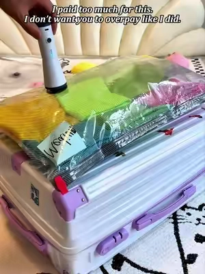 Fit three suitcases worth of clothes into one. #spacesaver#packwithme#vacuumstoragebags #dealsforyoudays#summerwins 