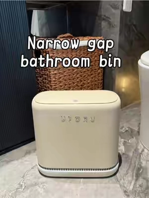 Get a slim gap trash can for tiny bathrooms.#tiktokshop #bathroom #trashcan #slim #Home 