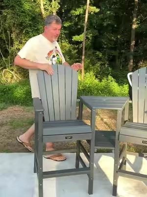 Bar height Adirondack chairs #adirondackchair #outdoorfurniture #patiofurniture #tiktokshopcreatorpicks 