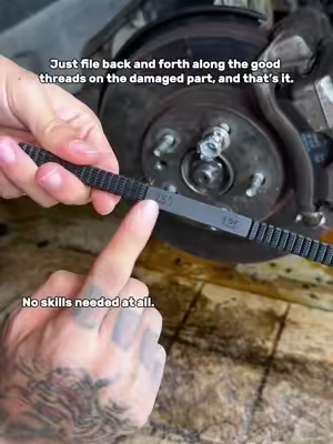 No disassembly, no clamps needed. Both SAE and metric are on the same file — way more convenient than a full tap and die set.#tiktokshop #threadrepair #mechanictools #autorepair #tooltok 