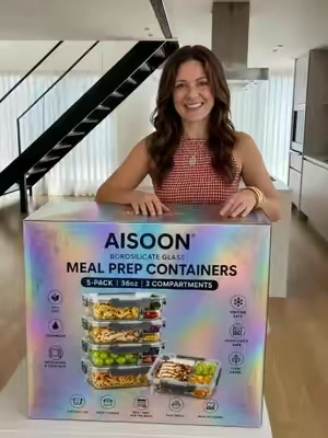 Healthy meals made easy 🥗✨ Prep your meals for the week with these 3-compartment glass containers! #MealPrep #HealthyMealPrep #GlassContainers #FoodStorage #KitchenFinds 