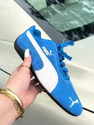 Are these blue puma speedcats not the cutest?! I’m obsessed 🤩 😍 #fyp #viral #blowthisup #puma #sneaker 