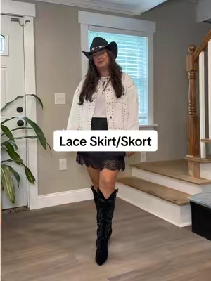 Replying to @Mntaor-3 Slip Lace Skirt/Skort #skort #laceskirt #westernfashion #westernfashioninspo 