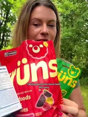 My wellness routine got so much easier. 💚 🥬 Greens in gummy form 🍓 Made with fruits & veggies ✨ Packed with vitamins and nutrients 🙌 No mixing, no blender, no mess Perfect if you’re looking for a simple daily wellness habit. #Gruns #GreensGummies #WellnessRoutine #HealthyHabits #greens 