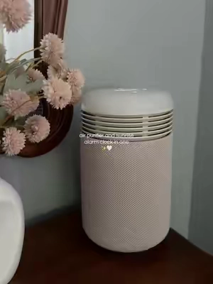 The coolest new addition to our bedroom! it replaced my alarm clock, night light, and air purifier all in one makes my space feel so calm and put together✨ #airpurifier #blueair #homefinds #cozybedroom 