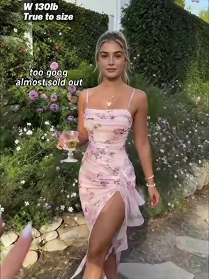 This dress feels like a summer dream 🌸 The fit, the flow, everything is perfect. You need this for your next event! #summerdress #floraldress #vacationoutfit #femininefashion #tiktokmademebuyit