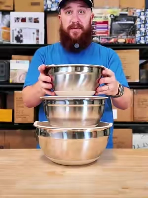 This is a crazy price for mixing bowls of this quality #stainlesssteel #mixingbowls #nestablemixingbowls 