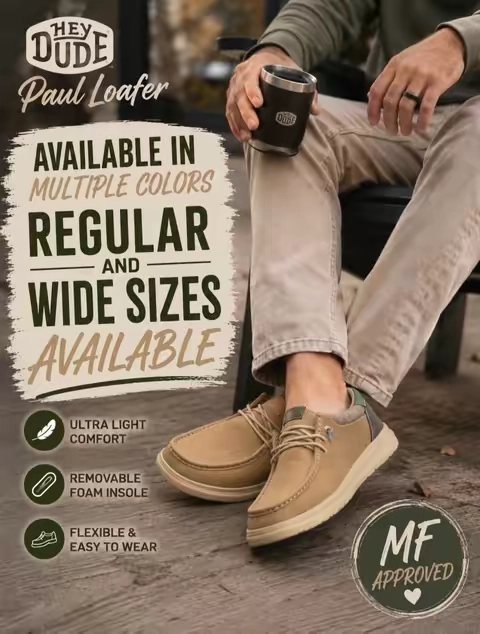Guys these are good!! HEYDUDE Paul Loafers - Mens Comfortable Slip on Shoes  #TiktokShopCreatorPicks #tiktokshopbacktoschool #tiktokshopsummersale 