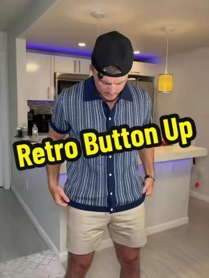 Men’s Button Up Knitted Shirt! #mensfashion #mensstyle #buttonup #menshirt #tiktokshopcreatorpicks 