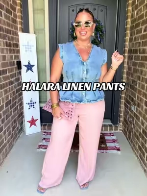Linen pants for the win!! 👏🏼👏🏼 #linenpants #curvygirlfashion #midsizefashion #halaraeveryday #tiktokshopsummersale @Halara_official 