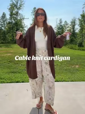 This cable knit cardigan is everything for fall!! 