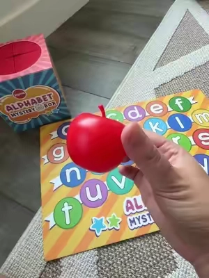 Alphabet Mystery Box game for kids learning their letters and sounds #alphabet #abcs #prek #learningtoy #educationaltoys 