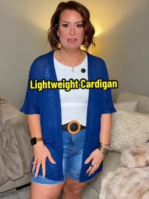 I love a good lightweight cardigan, and this one elevates any outfit instantly! 😍 I’m a TTS large wearing the size large in the Navy Blue. @Hotouch_Fashion #cardigan #lightweightcardigan #layeringoutfits #hotouch #ttsacl 