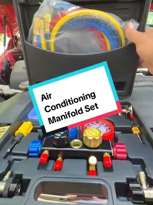 Air Conditioning Manifold Guage Set by Vevor works with R134A R22 R12 R410A Refrigerant Gauges with 5ft Hoses, Couplers, Can Tap Charging and Evacuation #airconditionerrepair #hvac #acrepair #vevor #tiktokshopsummersale 