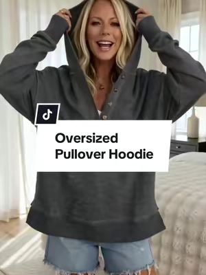 Just the perfect comfy pullover that your can layer with…over tank top then fall layer under a vest. #oversize #oversizedshirt #oversizedhoodie #falloutfits #ladiesfashion  