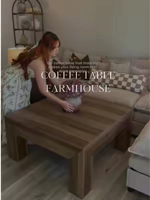 A timeless coffee table that adds warmth and character to any living room 🪵🤎 @Tribesigns Furniture  #CoffeeTable #LivingRoomDecor #HomeDecor #farmhousedecor #homeinspo 