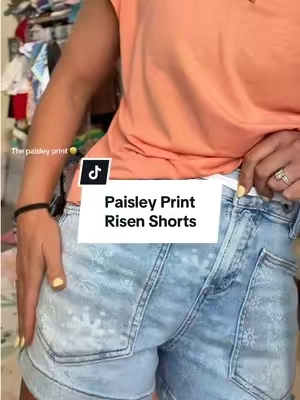 Loving these fun and comfy paisley print Risen shorts! @Wild Oak Boutique 