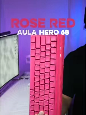 The color on this is actually so nice. #aula #hero68 #keyboard #magnetic #rosered 