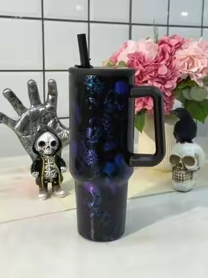 #iridescent #cup #skull #tumbler #summerwins 