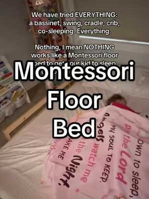 Obsessed with our new Montessori floor bed! My daughter is finally sleeping through the night 🙌🏻 Can’t explain it but I don’t ask questions when something works!  #montessoribed #floorbed #montessorifloorbed #toddlersoftiktok #toddlermom