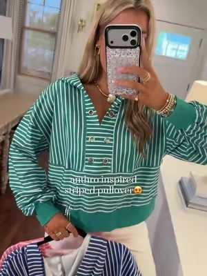 Such a good anthro look for less😍! Perfect as we transition into fall! I'm wearing size M! #lookforless #boujeeonabudget #fallfashion #affordablefashion #pullover 