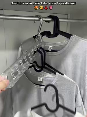 MindBlown! This 9-hole space-multiplying hanger is the exact magic trick needed to organize an entire family's seasonal wardrobe. #homedecor #spaceoptimization #TikTokShopDealsforYouDays
