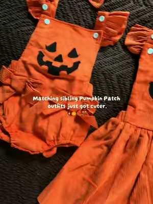 The cutest pumpkin outfits for siblings #pumpkinpatch #pumpkinpatchoutfit  #halloweenoutfit #pumpkinseason #toddleroutfit 
