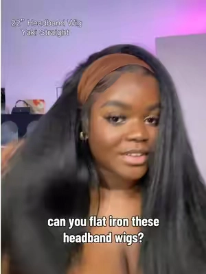 Yes! I flat ironed this headband wig at 310 degrees and it came out so cuteee. This texture is everything and looks so natural. #headbandwig #lushhaute #wig #easywiginstall 