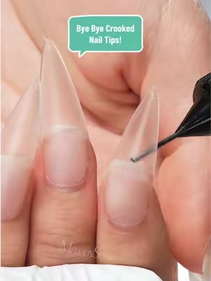 Bye Bye Crooked Nail Tips! All you need is nail glue remover! 👉Check my shop! #melodysusie #presson #pressonnails #nailtok #nailtips 