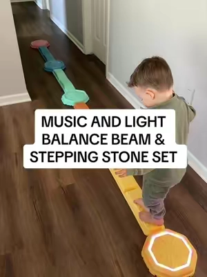 Your toddler will never get bored with this. 🤩 Lights, music, balance practice, and you can switch up the layout in seconds for endless play. 🩵 #learningthroughplay #tiktokshopcreatorpicks #indoorplay #toddleractivities #toddlerplay 