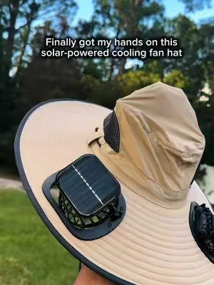 Solar-Powered Cooling Fan Hat #foryoupage 