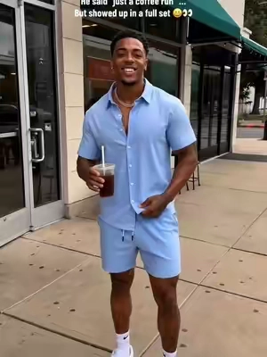 This blue really stands out.#mensfashion #tiktokshopsummersale #summeroutfits #styling #fashiontiktok 