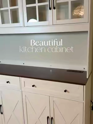 This kitchen pantry cabinet is gorgeous! #KitchenCabinet #Pantry 