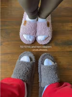 Our new fav slippers ngl. We wear them around the house all day long 😍 #slippers #mensslippers #womensslippers #houseshoes #comfyslippers 