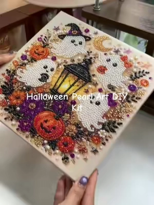 Relaxing Halloween DIY that turns tiny pearls into spooky-cute decor. yo #DiamondPainting#HalloweenCrafts #FallHomeDecor#helloween2026