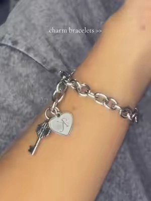 wearing my man’s initial alwaysss 🫶🏼😇  i love the dangle noise these bracelets make 😩😍 @GANIA #fypシ #charmbracelets #initialbracelet #silverjewelry #nontarnishjewelry