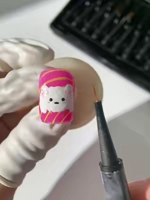 A good brush can change your whole nail game ✨🐱#selfnail #diynailart #fypagee #nailtutorial #nailbrush 