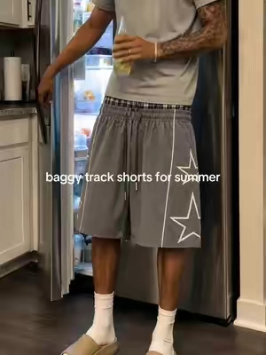 lightweight and clean summer shorts #trackshorts #baggyshorts #streetwear #longshorts #fitcheck 