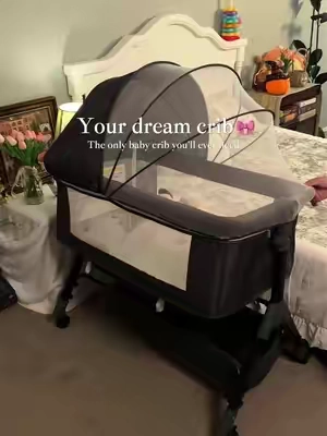 ✅ 3-in-1 multifunctional crib: standalone bed + rocking sleeper + bedside bassinet ✅ Sturdy anti-tip frame, adjustable height, silent wheels, breathable mesh ✅ Free matching storage basket + mosquito net 🔥 Limited time discount + free shipping for all orders Tap the link in bio to shop for your newborn now! #babybassinet #bassinet #momtobe #babyitems #newborn 