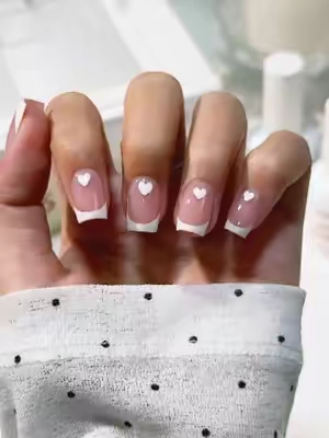 💕 All it takes is one little heart to turn a classic into something special ✨Beetles Short Square All in One Uv Press On Kit #beetlesgelpolish #tiktokshopsummersale #naillove #presson  #diynailsathome #fyp