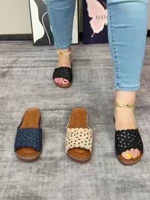 Summer hollow out sandal slides#summershoes #summerslippers #sliponshoes #summerslides #tiktokmademebuyit 