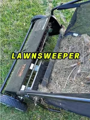 A quick and easy way to keep your lawn nice and neat. #lawn #sweeper #pushsweeper #lawncare 