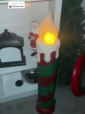 Replying to @janmarie8890 Mr.Christmas blow mold candle .     #christmasblowmolds #outdoorchristmasdecor #qvc 