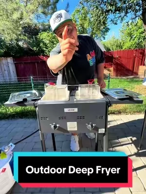 Outdoor Deep Fryer 🍤🍗 Easy set up and Portable  #deepfry #deepfryer #outdoorcooking #vevordeepfryer #tiktokshopsummersale 