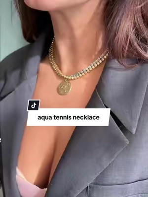 Aquamarine tennis necklace is gorgeous!! non tarnish! The ocean blue just pops! #oceancolortennisnecklace #bluetennisnecklace #spotlightfinds #tiktokshopcreatorpicks #tennisnecklace @Sterling Forever 