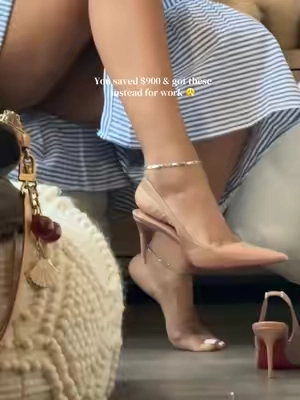 Looks for less 🤭🔥 grab them if they have your style. Size up if your in between sizes .  #ttsfashionfinds #redbottoms #womensshoes #slingbackheels 
