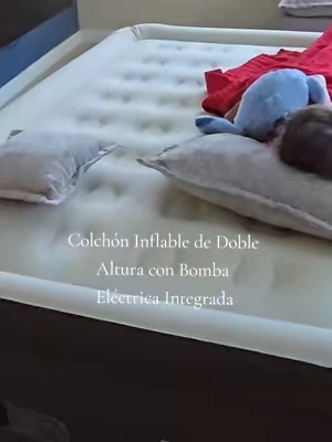 ​Colchón Inflable de Doble Altura con Bomba Eléctrica Integrada – Cama Portátil Ergonómica y Fresca  @DUMOS Select  #airbed #mattres  #airmattressbed #campingbed #colchoninflable 