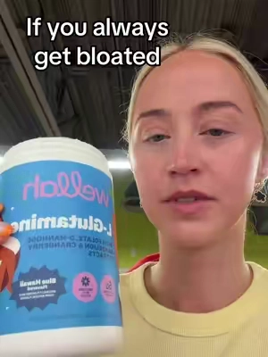 If you bloat, try taking L-glutamine on an empty stomach every morning! It’s an amino acid that supports gut health 💜 #lglutamine #supplementsthatwork #guthealth #bloatingrelief 