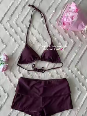 It's cute combo #swimsuit #twopieceset #bathingsuit #tiktokshopsummerturnup #spotlightfinds